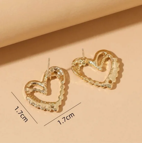 Gold Rhinestone Post Earrings - Picture 3 of 5